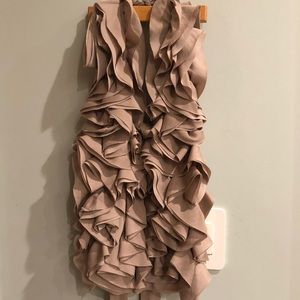 Ruffled satin backless top